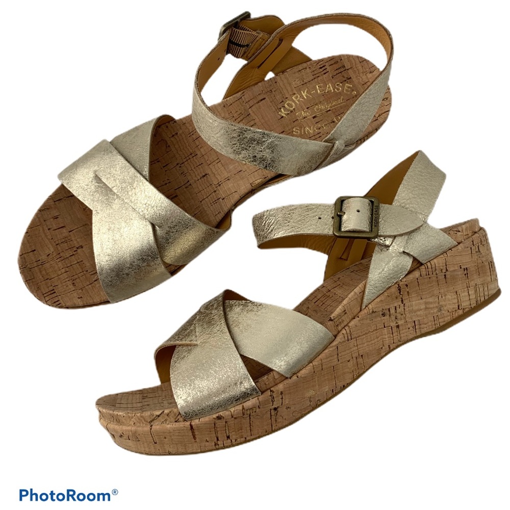 Kork Ease Myrna Gold Platform Sandal Size 9